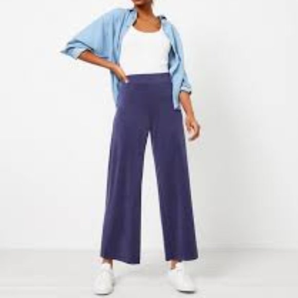 Ann Taylor Loft Pull On Wide Leg Knit Crop Pants - Picture 1 of 1